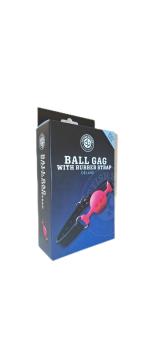 Fetish Store Ball Gag With Rubber Strap Deluxe Zwart/Roze